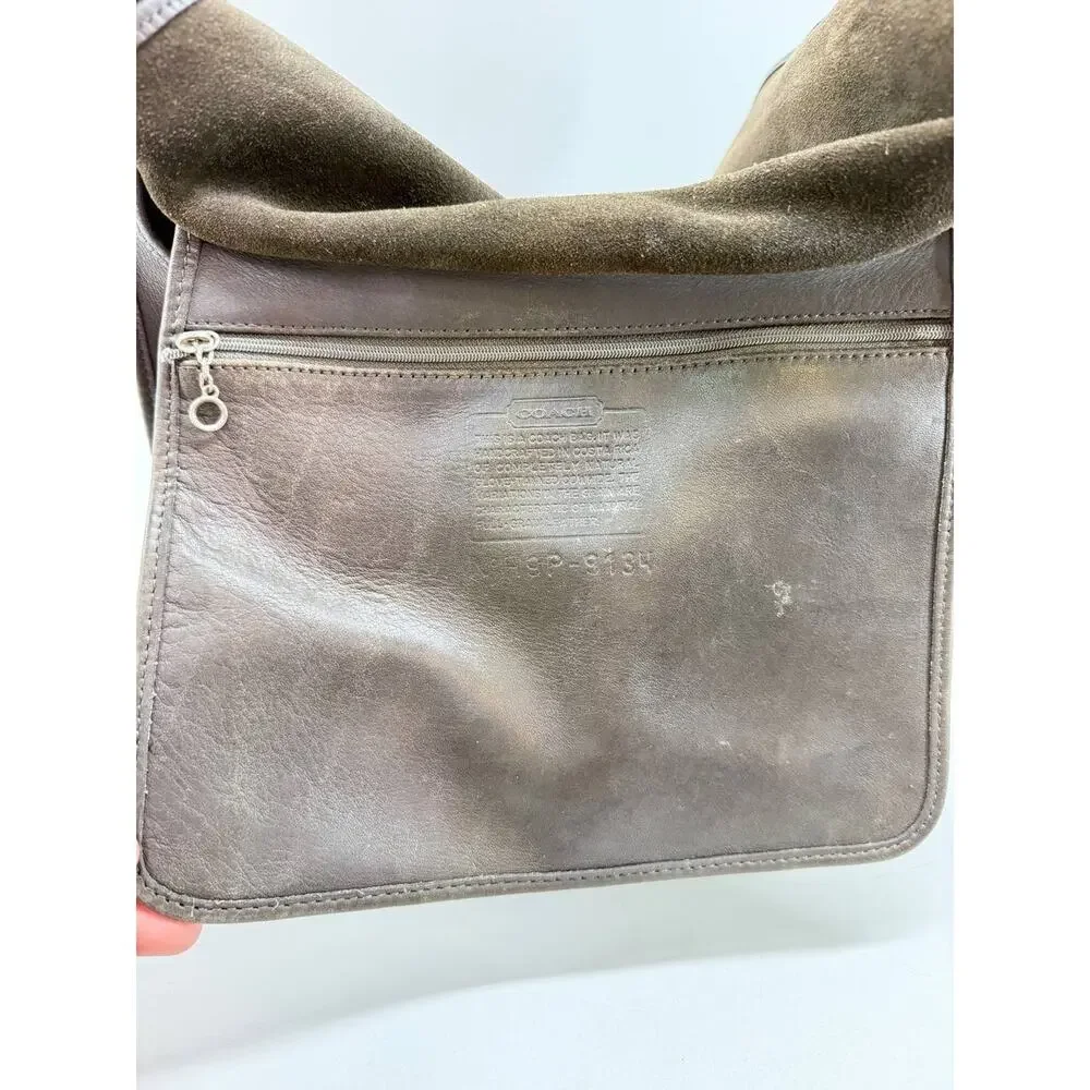 Vintage Coach 9134 Gray Leather Shoulder Bag Purse USA Costa Rica Women's